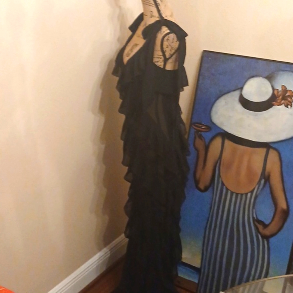 Widow Mesh Ruffle Maxi Dress - Picture 7 of 10